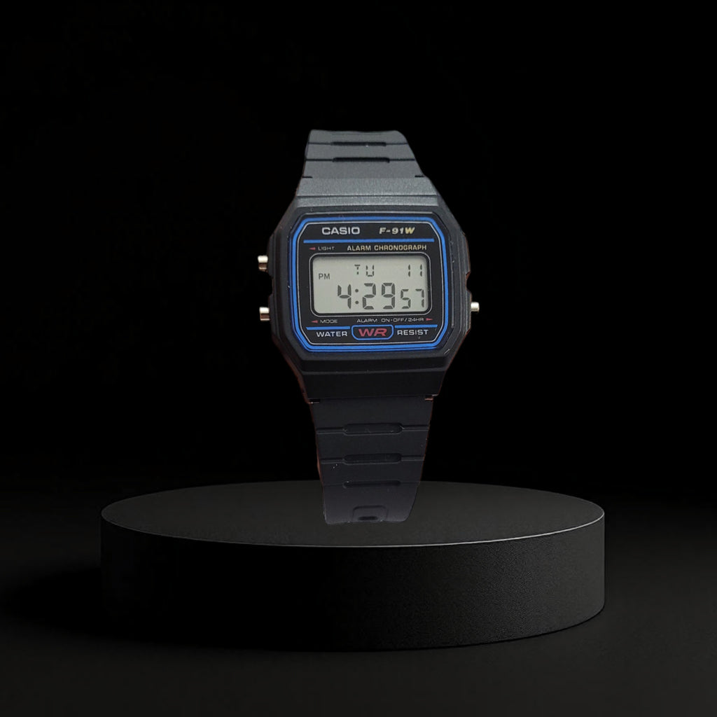 Reloj Casio F-91W Digital Clásico de Resina Negra - El Legendario Diario