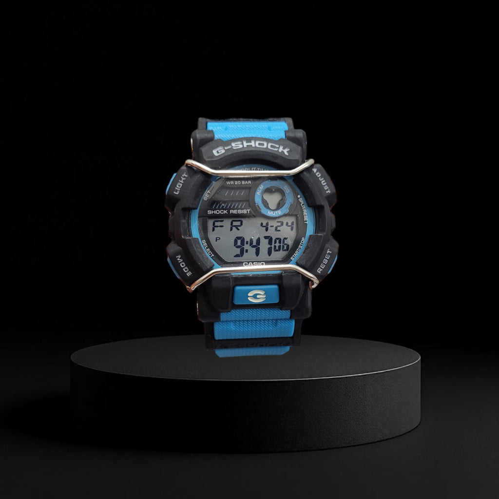 Reloj Casio G-Shock Deportivo Negro y Azul con Protector de Alambre - Estilo Táctico e Imponente