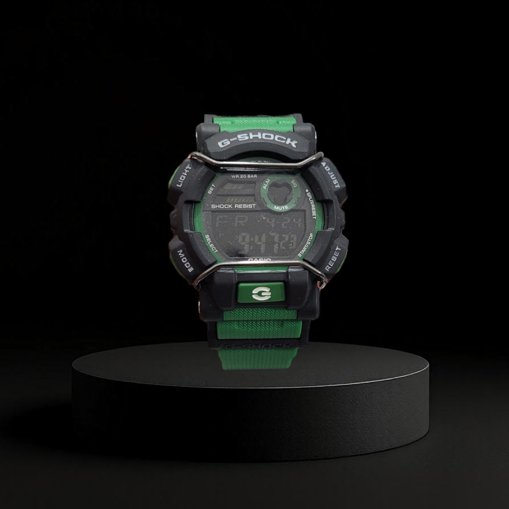 Reloj Casio G-Shock Deportivo Negro y Verde con Protector de Alambre - Estilo Táctico e Imponente