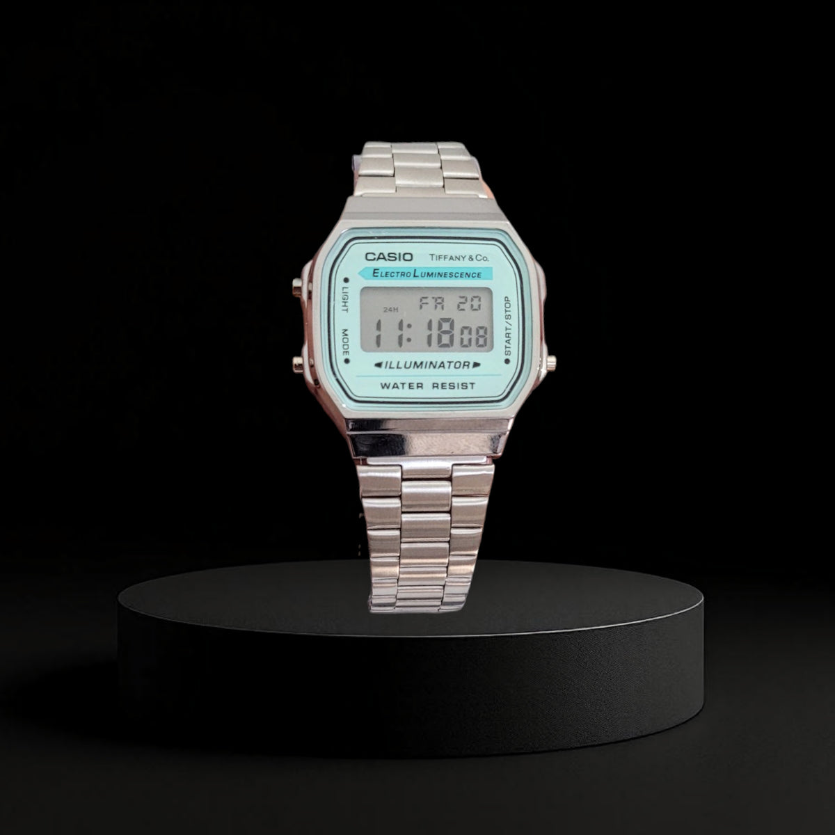 Reloj Casio Vintage A168 Edición Tiffany & Co. Plateado - Estilo Retro y Elegante