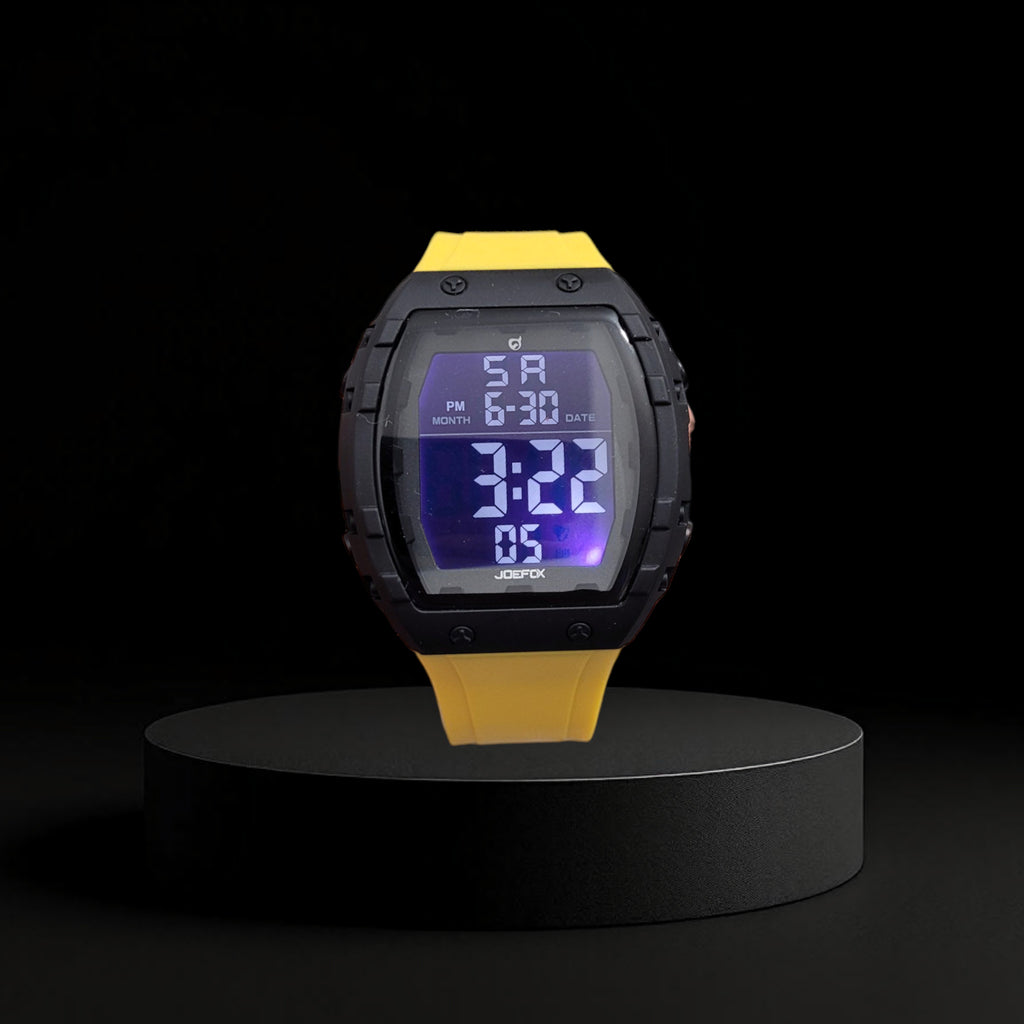 Reloj Deportivo Joefox Digital Todo Terreno - Negro y Amarillo