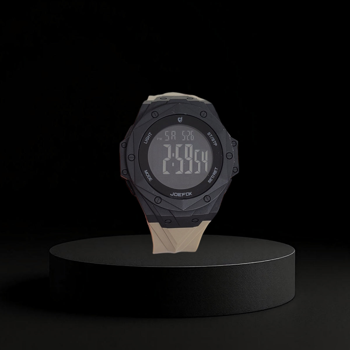 Reloj Deportivo Digital Joefox Negro y Arena - Diseño Robusto y Urbano