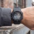 Reloj Casio G-Shock GD-350 Táctico Gris Oscuro y Negro con Protector de Alambre - Estilo Robusto