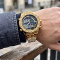 Reloj Casio Doble hora para Hombre - Acero Dorado con Taquímetro