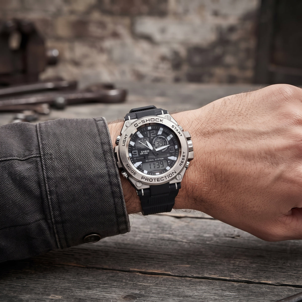 Reloj Casio G-Shock Plateado - Estilo Industrial y Robusto