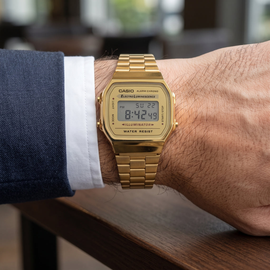 Reloj Casio A168WG Dorado Vintage para Hombre - Clásico Digital